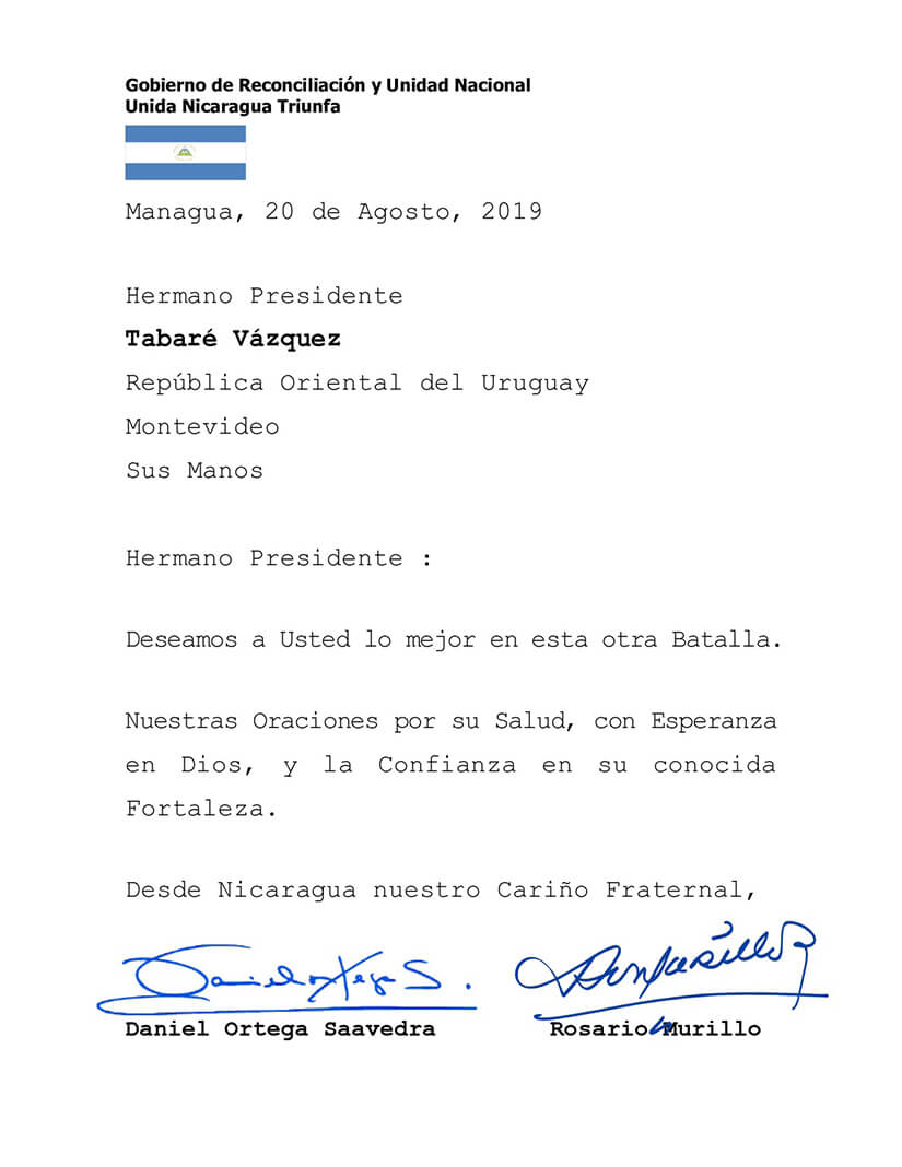 mensaje-solidaridad-daniel-ortega-rosario-murillo-a-tabare-vazquez
